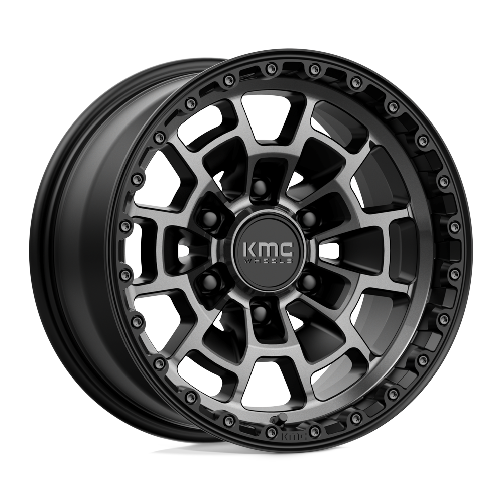 KMC Wheels Km718 Summit 16x8 6x139.7 0 106.1 Noir satiné avec teinte grise