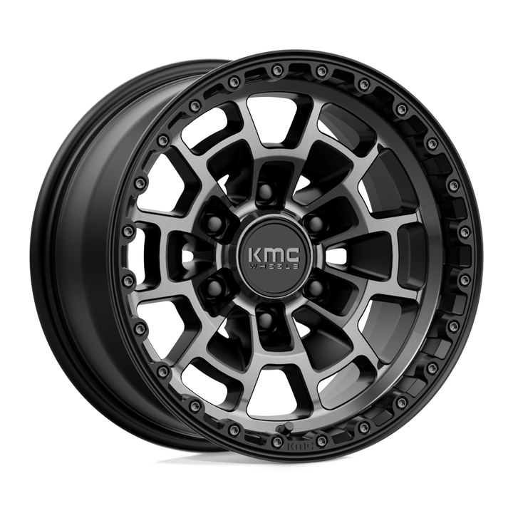 KMC Wheels Km718 Summit 16x8 6x139.7 0 106.1 Noir satiné avec teinte grise