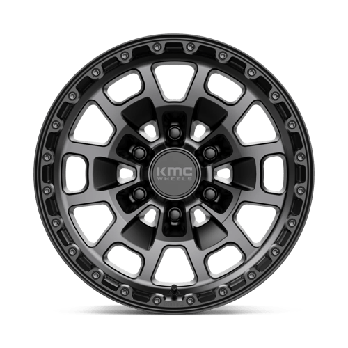 KMC Wheels Km718 Summit 17x8.5 6x139.7 0 106.1 Noir Satiné Avec Teinte Grise