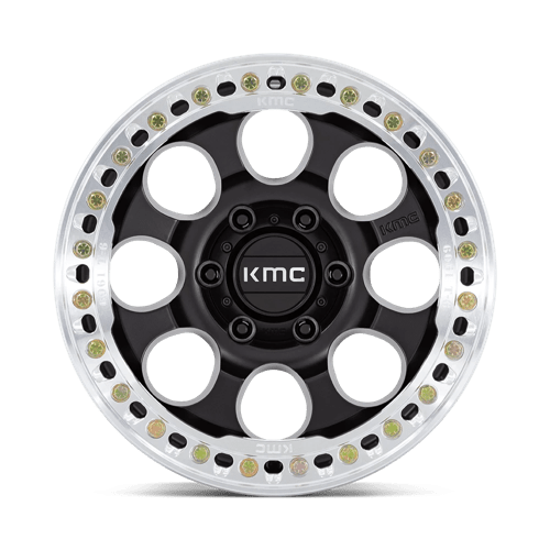 KMC Km237 Riot Beadlock 17x8.5 5x127 0 71.5 Satin Black With Machined Ring