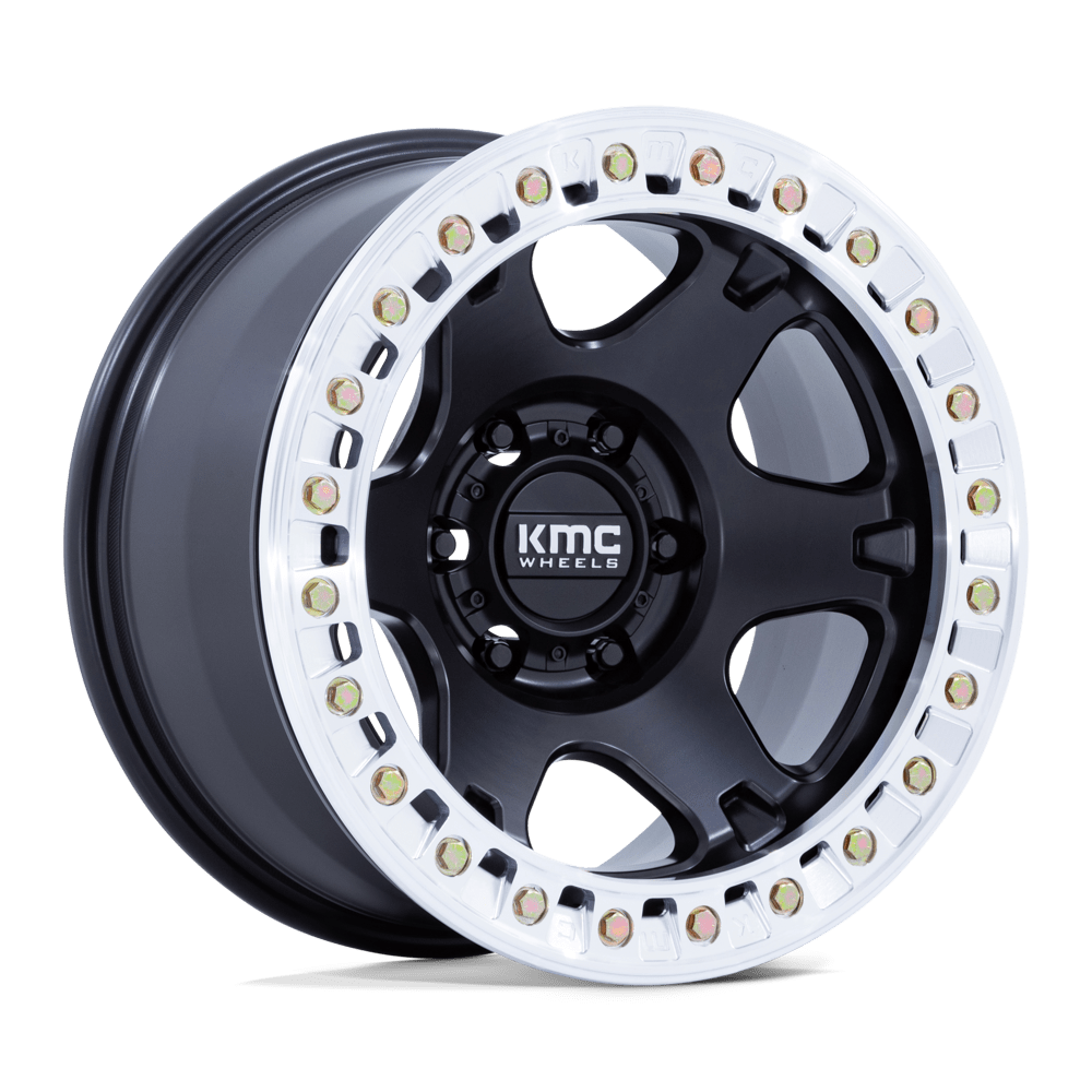 KMC Km238 Vi Beadlock 17x9 6x139.7 -12 110.1 Satin Black Machined Ring