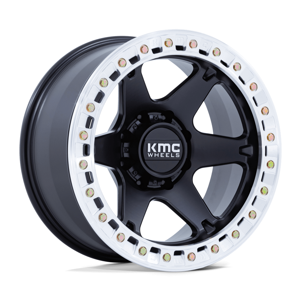 KMC Km238 Vi Beadlock 20x10 8x165.1 -48 125.1 Satin Black Machined Ring