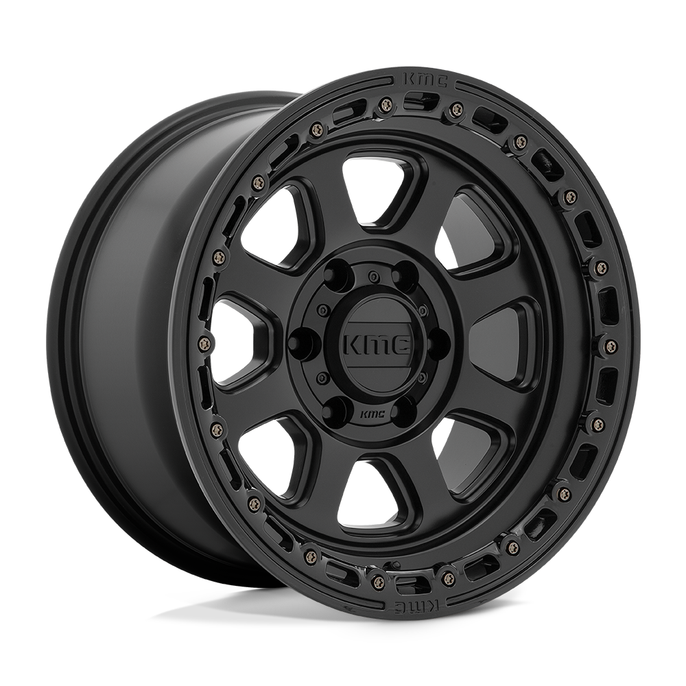 KMC Wheels Km548 Chase 20x9 5x127 0 71.5 Noir Satiné Avec Lèvre Noir Brillant