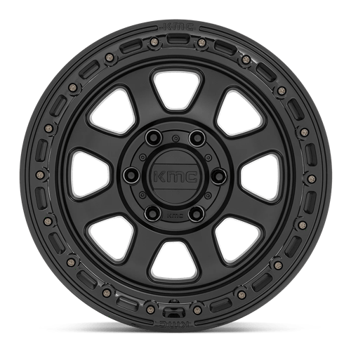 KMC Wheels Km548 Chase 20x9 5x127 0 71.5 Noir Satiné Avec Lèvre Noir Brillant