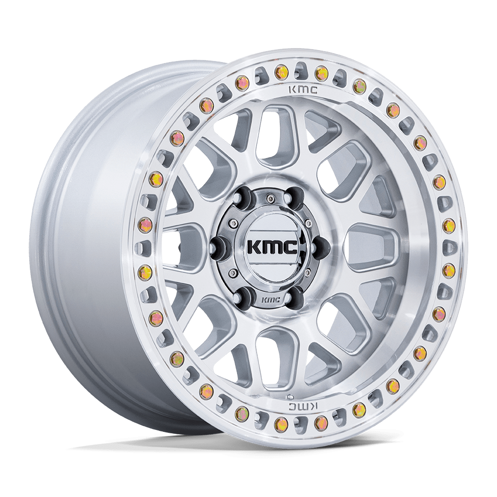 KMC Km549 Grs 17x9 8x165.1 18 125.1 Gloss Silver Machined Face