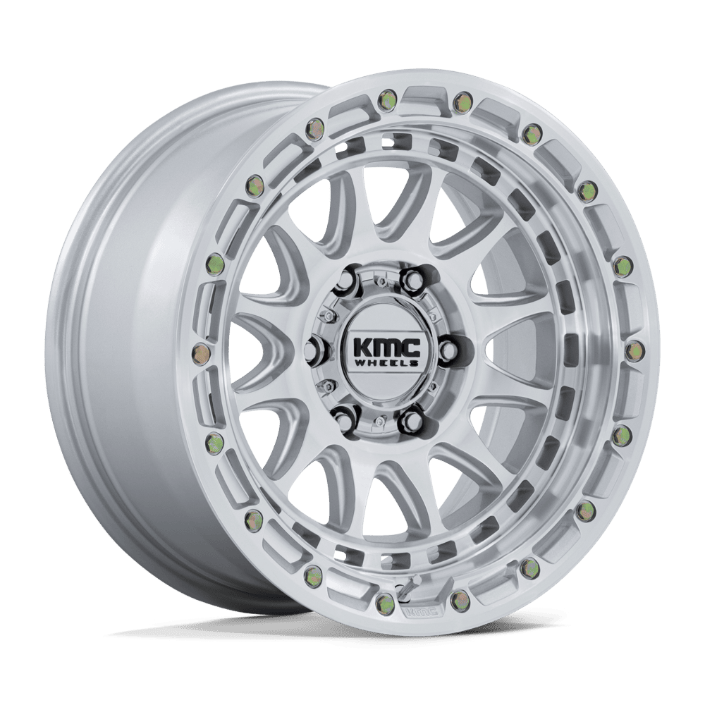 KMC Km556 Crux 17x8.5 5x127 0 71.5 Gloss Silver Machined Face