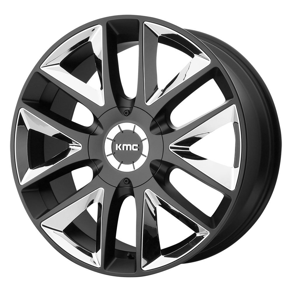 KMC Wheels Km710 Takedown 22x9.5 6x135 / 6x139.7 30 100.3 Satin Black Chrome Inserts