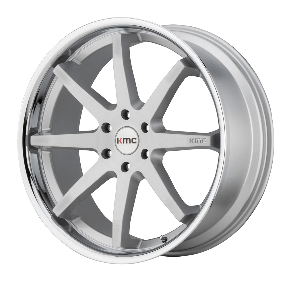 KMC Wheels Km715 Reverb 20x9 5x114.3 30 72.56 Lèvre Chrome Argent Brossé