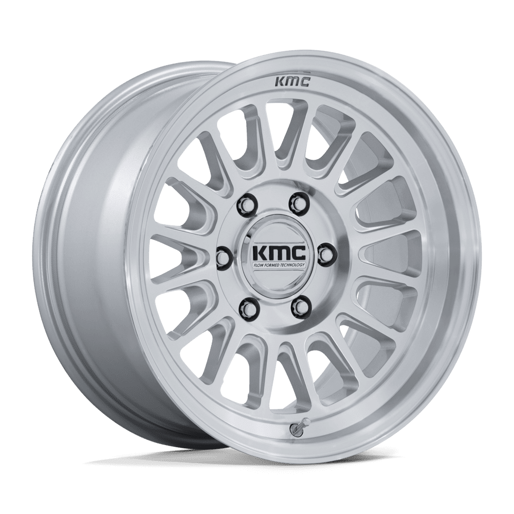 KMC Km733 Impact Fft 18x9 8x180 18 124.2 Gloss Silver Machined Face