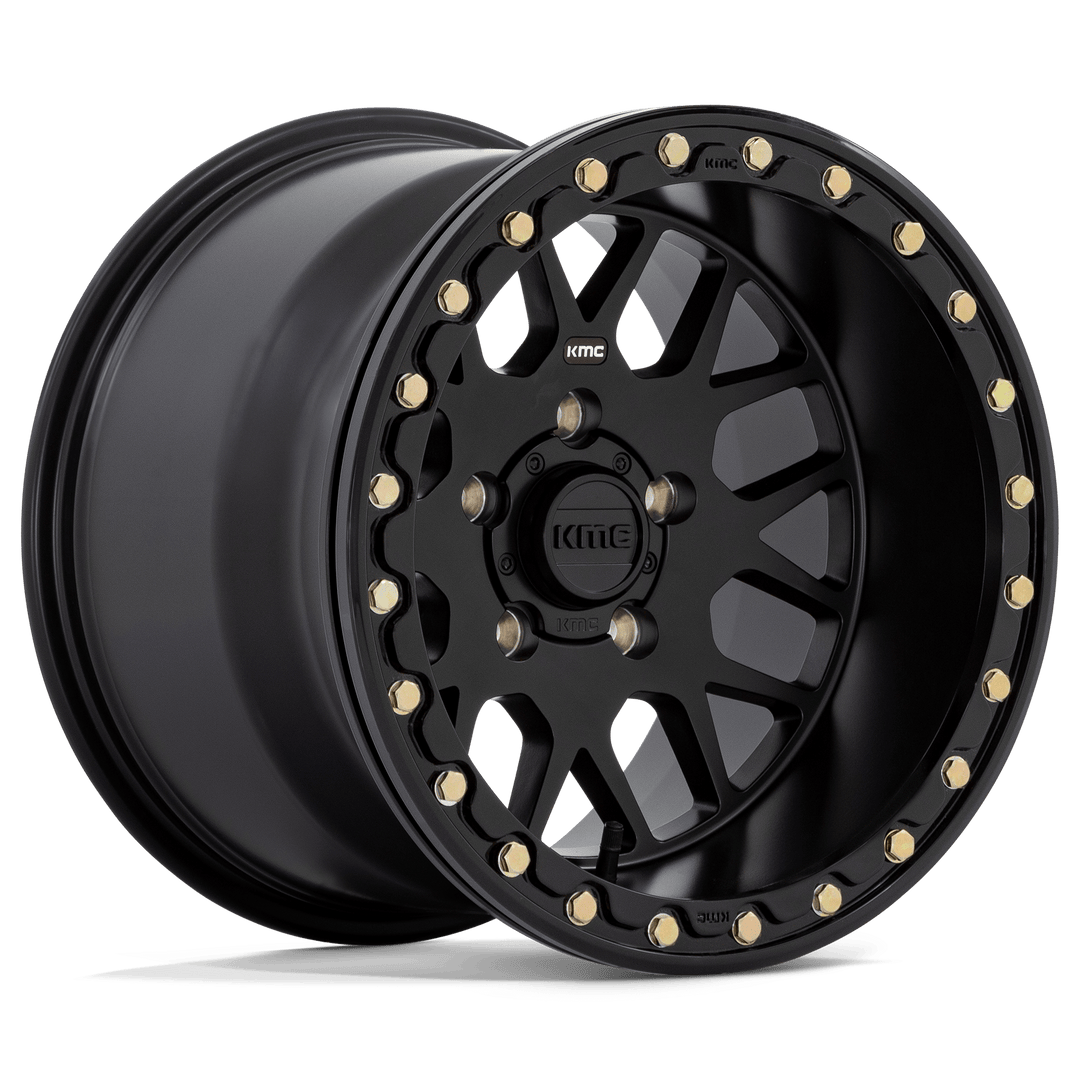 KMC ROUES POWERSPORTS KS235 GRENADE BEADLOCK 15X6 4X137 38 112.1 NOIR SATINÉ