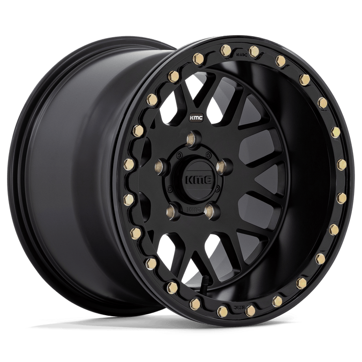 KMC ROUES POWERSPORTS KS235 GRENADE BEADLOCK 14X7 4X156 38 132 NOIR SATINÉ