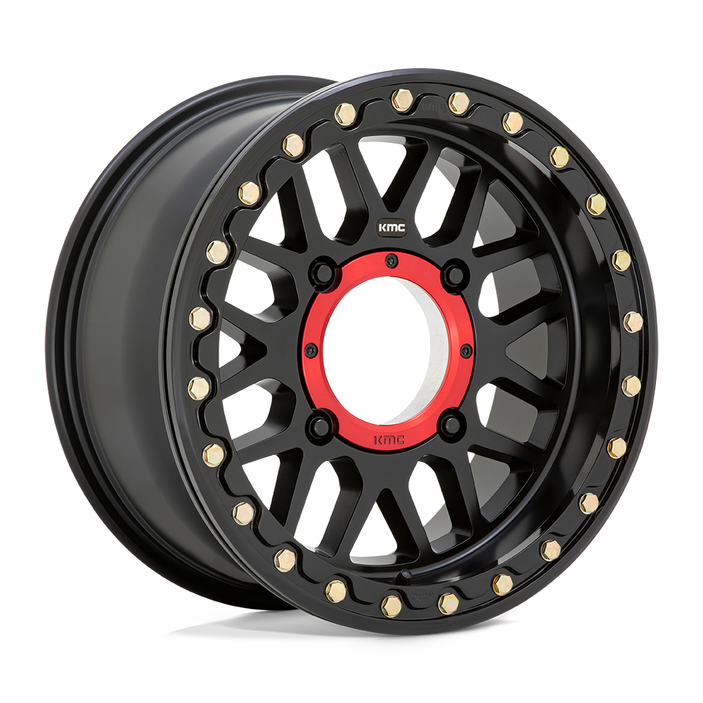 KMC WHEELS POWERSPORTS KS235 GRENADE BEADLOCK 15X7 4X137 10 112.1 SATIN BLACK