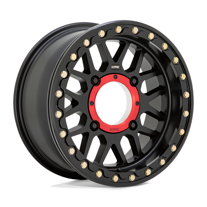 KMC WHEELS POWERSPORTS KS235 GRENADE BEADLOCK 15X7 4X110 10 86 SATIN BLACK