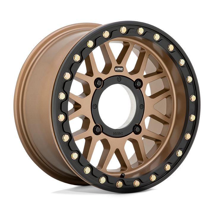 KMC WHEELS POWERSPORTS KS235 GRENADE BEADLOCK 15X6 4X156 38 132 SATIN BRONZE