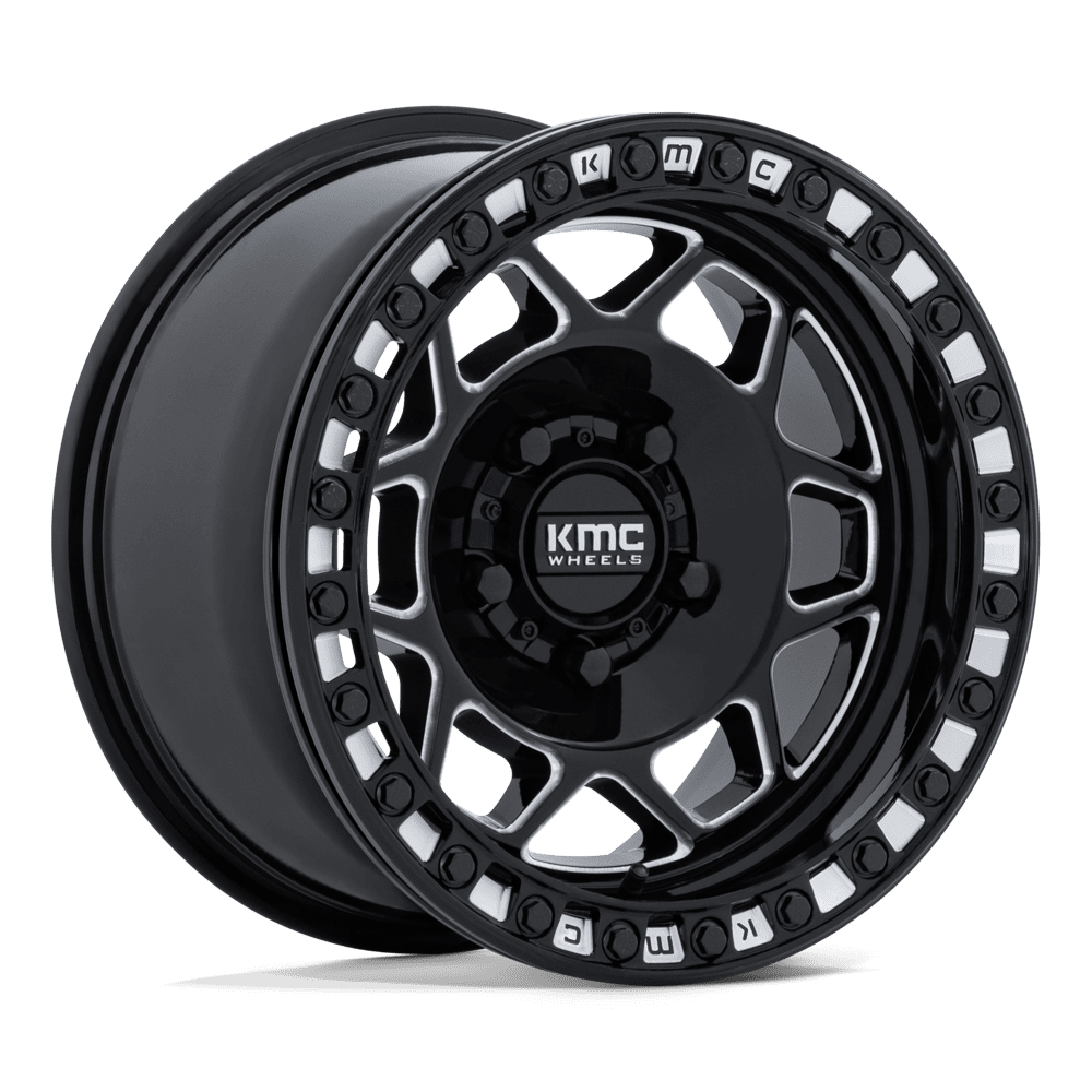 KMC Powersports Ks241 Torx Utv Beadlock 15x8 5x114.3 0 72.56 Gloss Black Milled