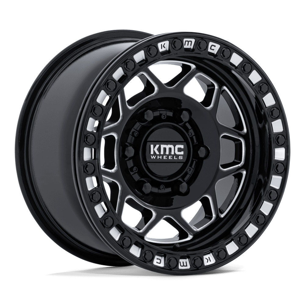 KMC Powersports Ks241 Torx Utv Beadlock 15x8 6x139.7 0 100.3 Gloss Black Milled