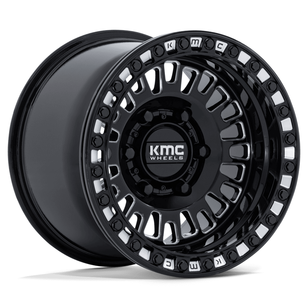 KMC Powersports Ks242 Aztec Utv Beadlock 15x7 6x139.7 38 100.3 Gloss Black Milled