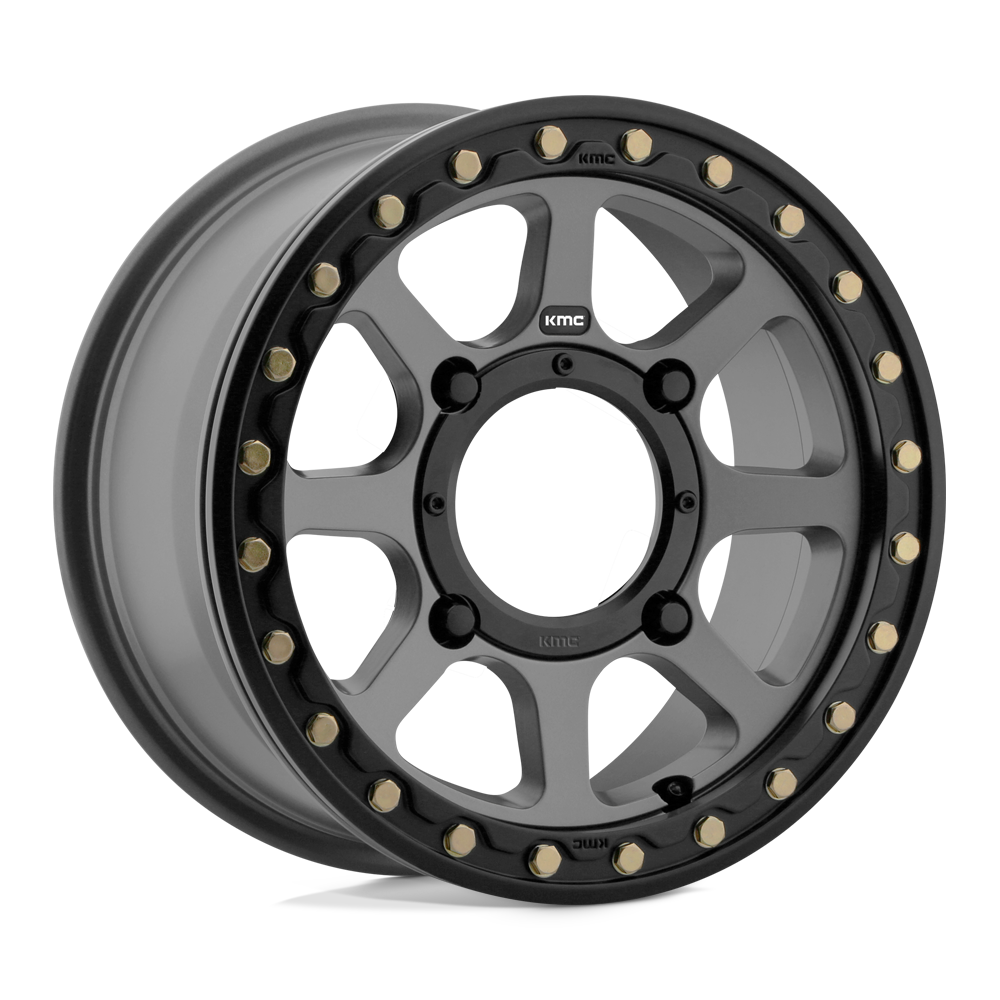 KMC ROUES POWERSPORTS KS234 ADDICT 2 BEADLOCK 15X6 4X137 38 112.1 GRIS SATINÉ