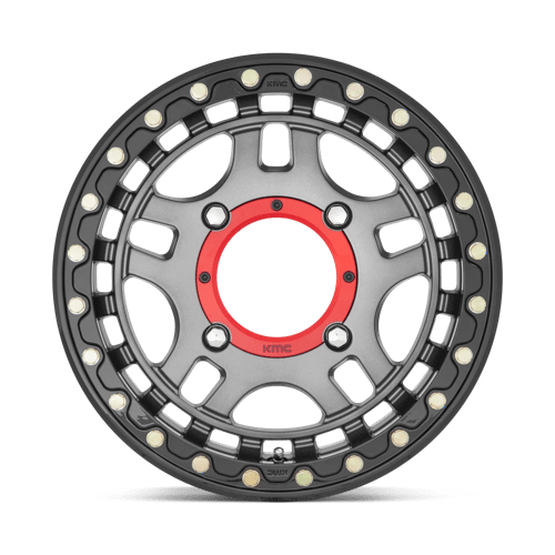 KMC WHEELS POWERSPORTS KS240 RECON BEADLOCK 14X7 4X156 38 132 GUN METAL AVEC ANNEAU NOIR BRILLANT