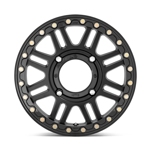 KMC WHEELS POWERSPORTS KS250 CAGE BEADLOCK 15X6 4X156 38 132 SATIN BLACK WITH GLOSS BLACK RING