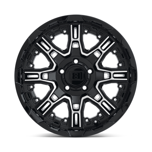 Level 8 Slingshot 20x11.5 5x127 -44 71.5 Gloss Black W / Machined Face