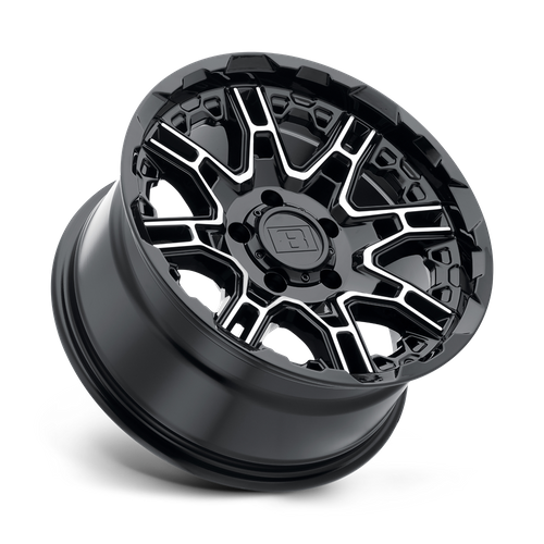 Level 8 Slingshot 20x11.5 5x127 -44 71.5 Gloss Black W / Machined Face