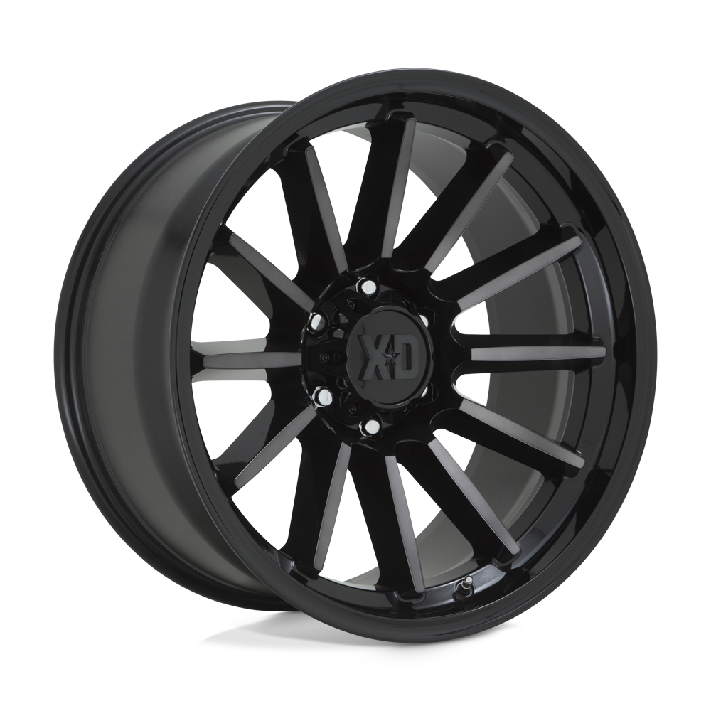XD Wheels Xd855 Luxe 20x9 5x150 18 110.1 Noir Brillant Usiné Avec Teinte Grise