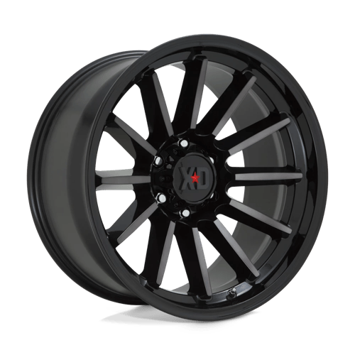 XD Wheels Xd855 Luxe 20x9 5x150 18 110.1 Noir Brillant Usiné Avec Teinte Grise