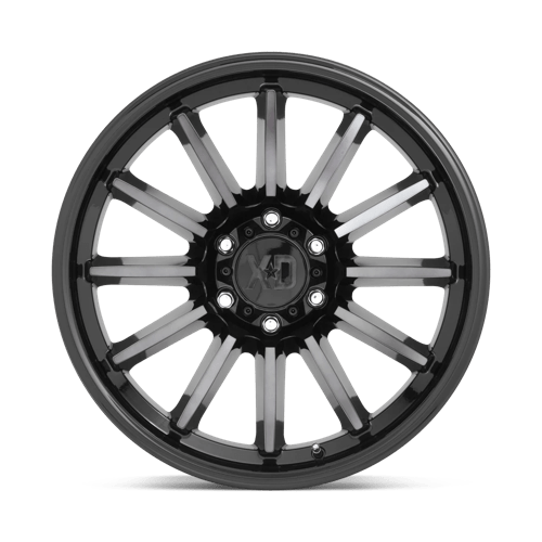 XD Wheels Xd855 Luxe 20x9 6x120 18 66.9 Noir Brillant Usiné Avec Teinte Grise