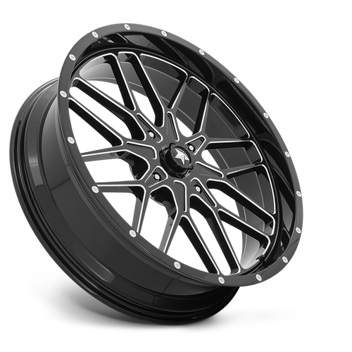 MSA Offroad Wheels M45 Portal 24x7 4x156 0 115.1 Noir Brillant Fraisé