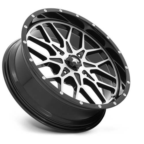 MSA Offroad Wheels M45 Portal 14x7 4x110 10 86 Noir Brillant Usiné