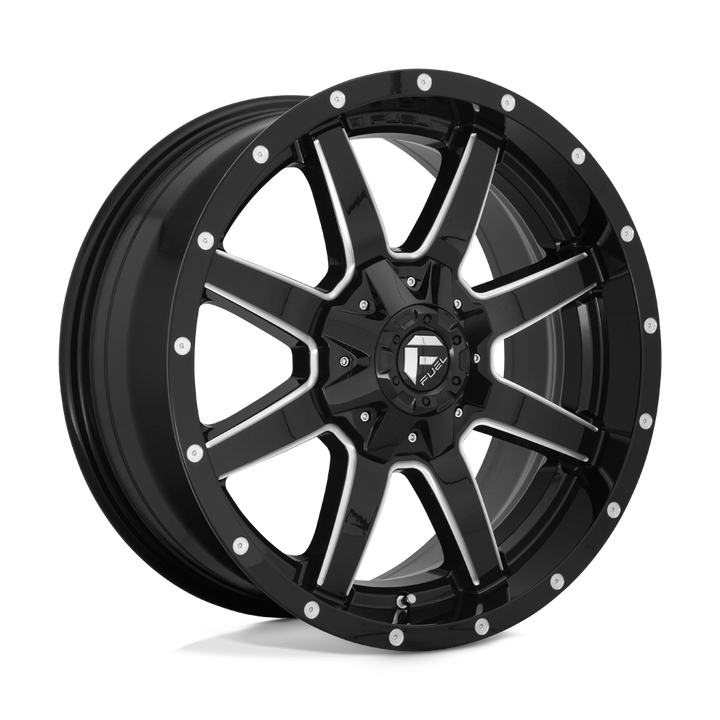 CARBURANT TOUT-TERRAIN D610 MAVERICK 20X10 8X180 -18 125.1 NOIR BRILLANT FRAISÉ