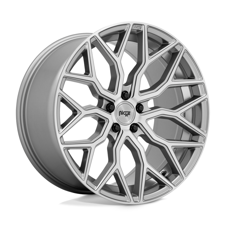 Niche 1pc M265 Mazzanti 20x10.5 5x120 35 72.56 Anthracite Brushed Tint Clear