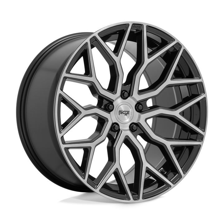 Niche 1pc M262 Mazzanti 20x9 5x114.3 35 72.56 Noir Brillant Face Brossée