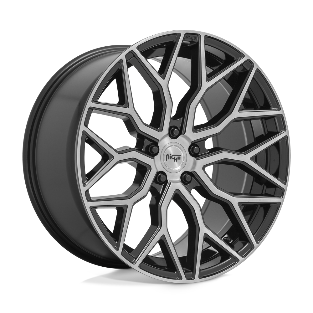 Niche 1pc M262 Mazzanti 20x9 5x120 35 72.56 Gloss Black Brushed Face