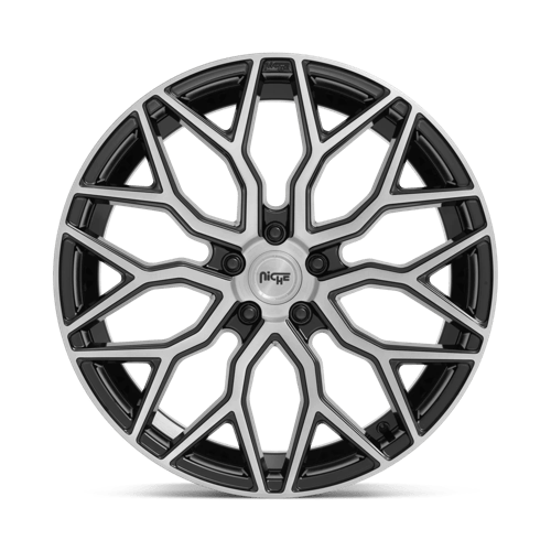 Niche 1pc M262 Mazzanti 20x10.5 5x112 40 66.56 Noir Brillant Face Brossée