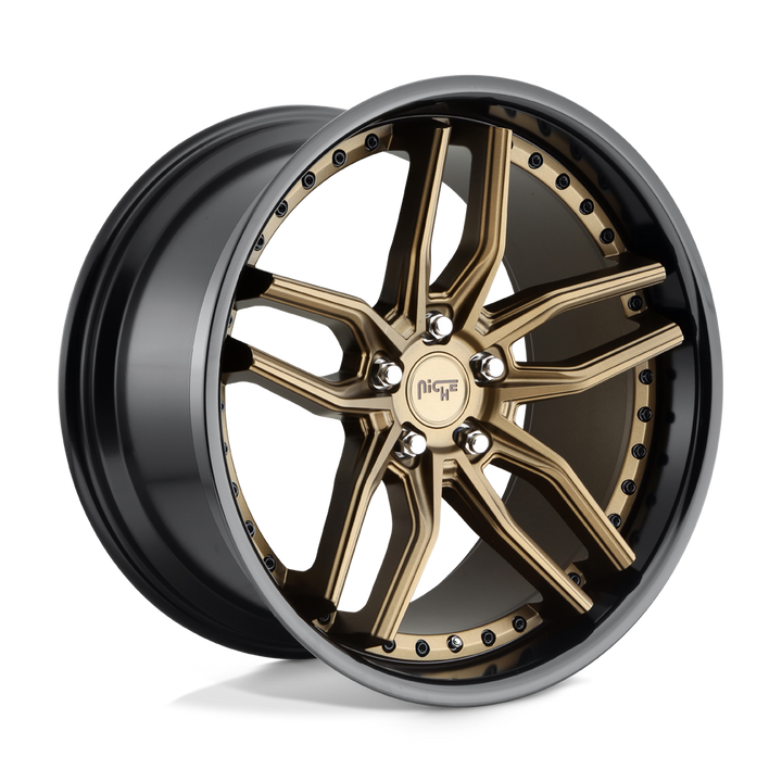 Niche 1pc M195 Methos 20x10 5x120 45 72.56 Matte Bronze Black Bead Ring