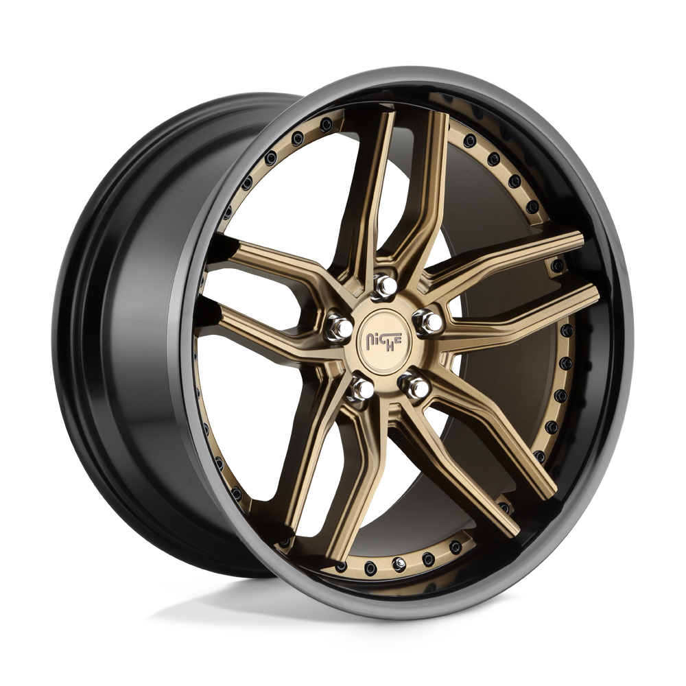 Niche 1pc M195 Methos 20x10 5x120 45 72.56 Matte Bronze Black Bead Ring