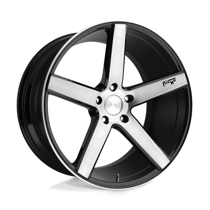 Niche 1pc M124 Milan 18x8 5x114.3 40 72.56 Gloss Black Brushed