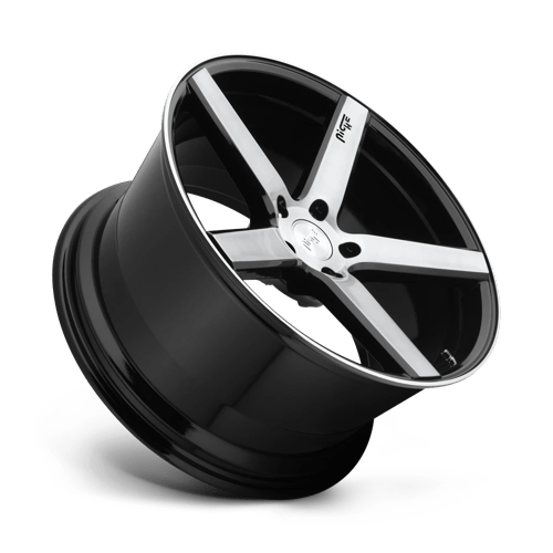 Niche 1pc M124 Milan 22x9 5x114.3 38 72.56 Gloss Black Brushed