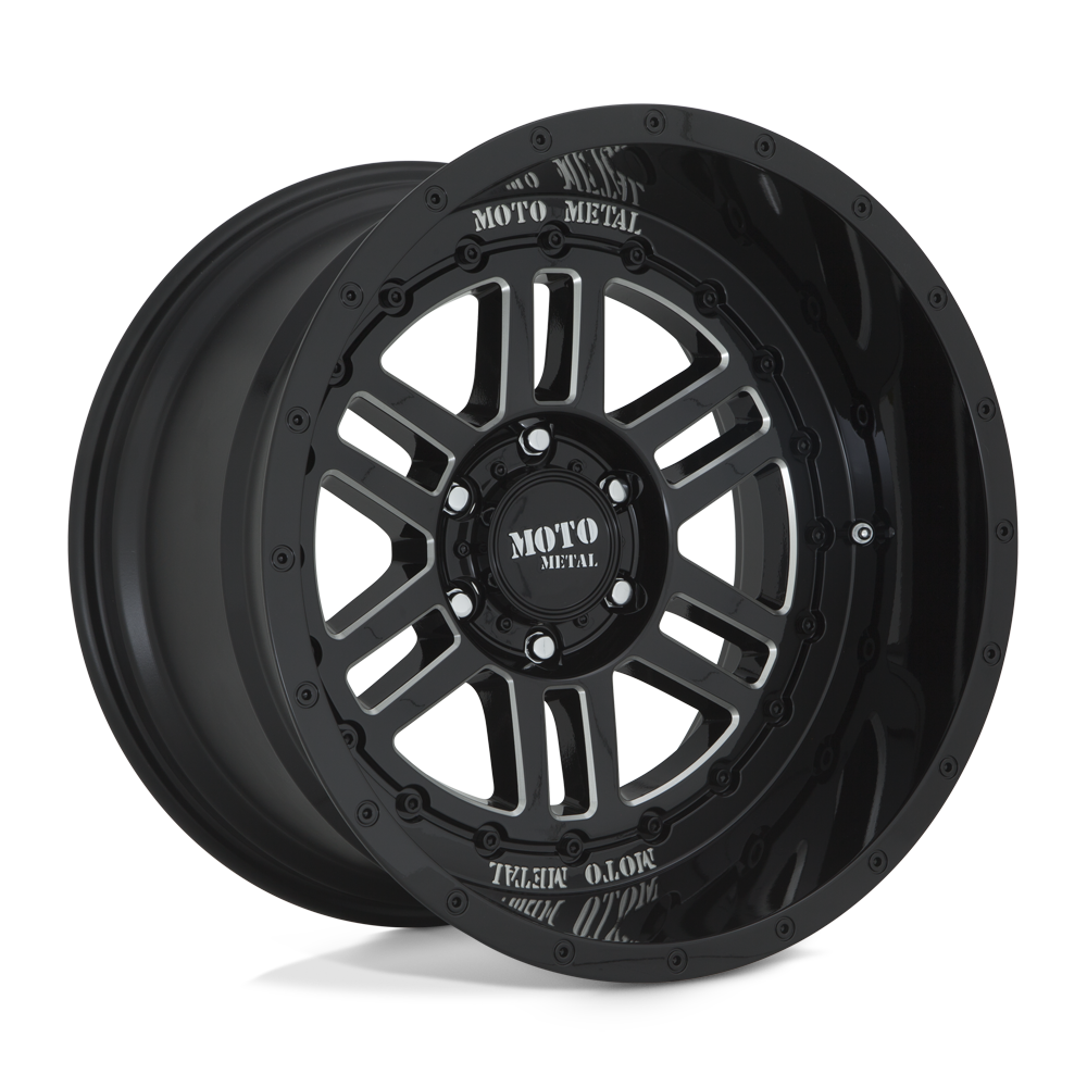 Moto Metal Mo800 Deep Six 20x10 6x139.7 -18 106.1 Gloss Black Milled