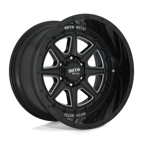 Moto Metal Mo801 Phantom 20x10 5x127 -18 71.5 Noir Brillant Fraisé