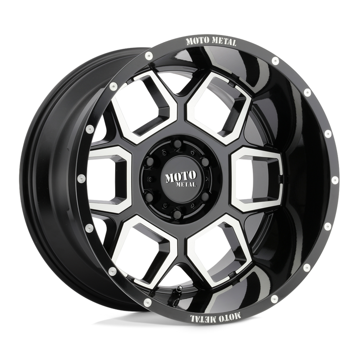 Moto Metal Mo981 Spade 20x10 6x139.7 -24 106.1 Gloss Black Machined