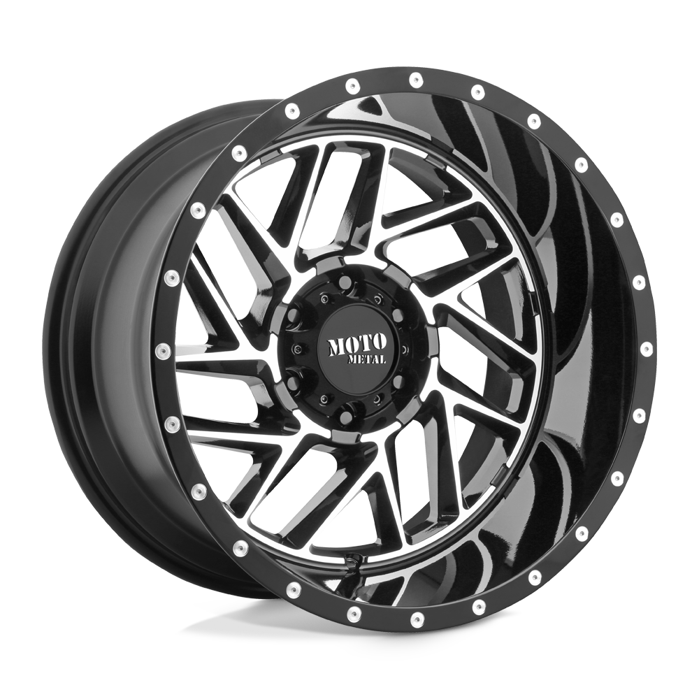 Moto Metal Mo985 Breakout 20x12 5x127 -44 71.5 Noir Brillant Usiné