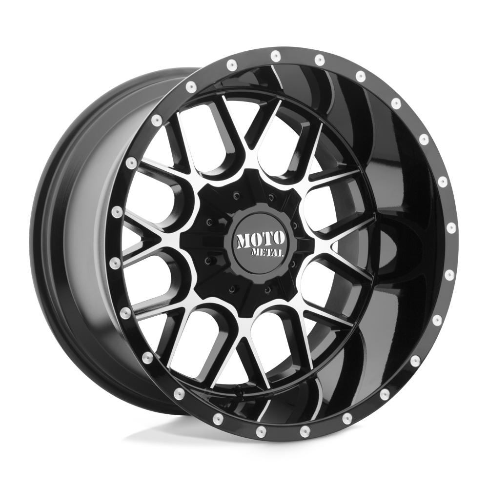 Moto Metal Mo986 Siege 22x12 5x127 / 5x139.7 -44 78.1 Noir Brillant Usiné