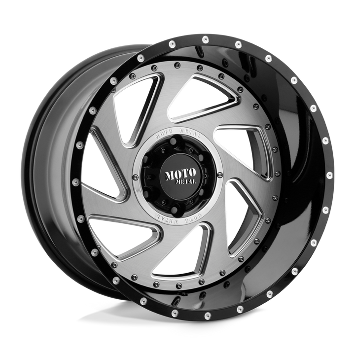 Moto Metal Mo989 Change Up 20x12 5x127 -44 71.5 Gloss Black Milled Brushed Inserts
