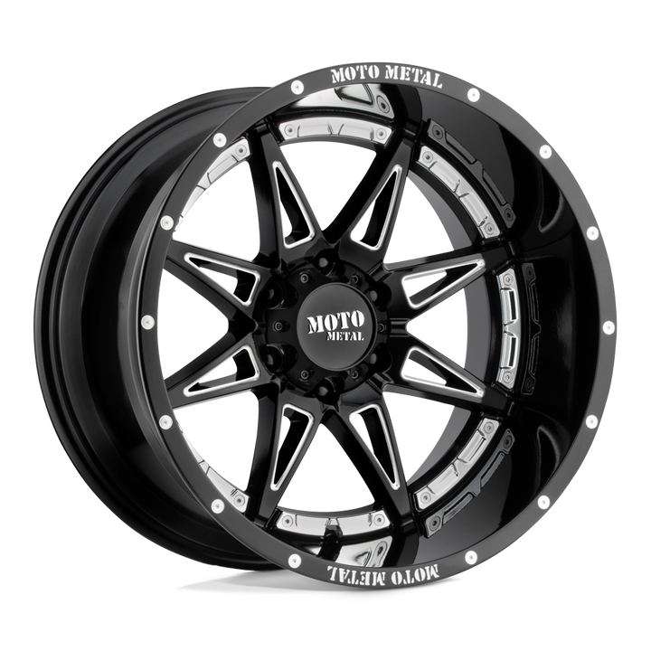 Moto Metal Mo993 Hydra 20x10 5x127 -18 71.5 Noir Brillant Fraisé