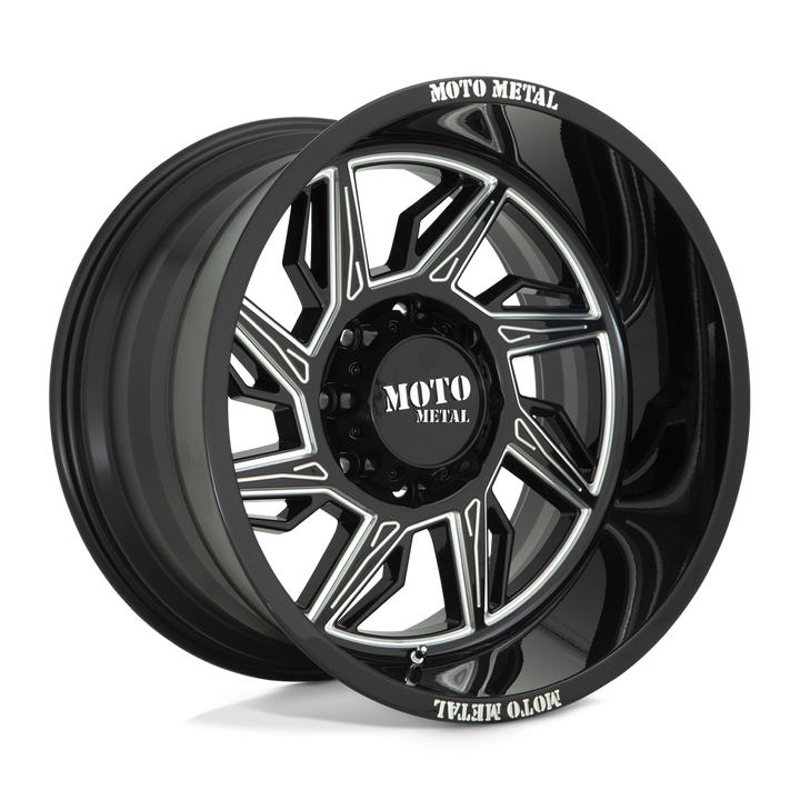 Moto Metal Mo997 Hurricane 20x10 6x135 -18 87.1 Noir Brillant Fraisé - Directionnel Gauche