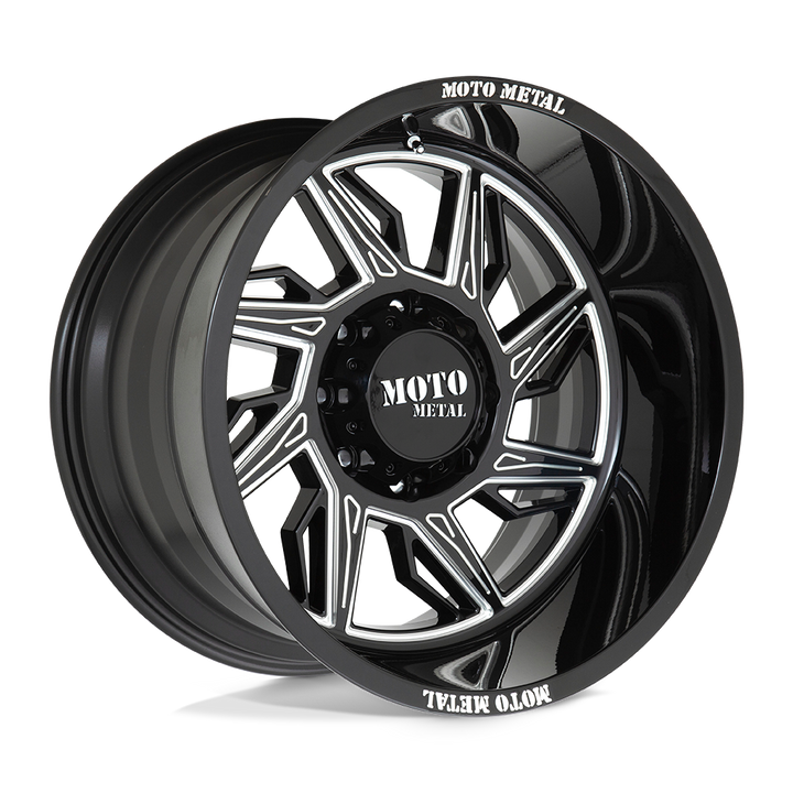 Moto Metal Mo997 Hurricane 20x10 8x170 -18 125.1 Noir Brillant Fraisé - Directionnel à Droite