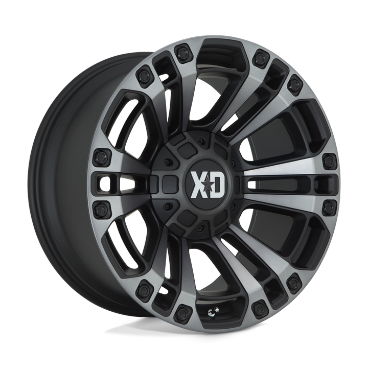 XD Wheels Xd851 Monster 3 20x10 8x165.1 -18 125.1 Noir satiné avec teinte grise